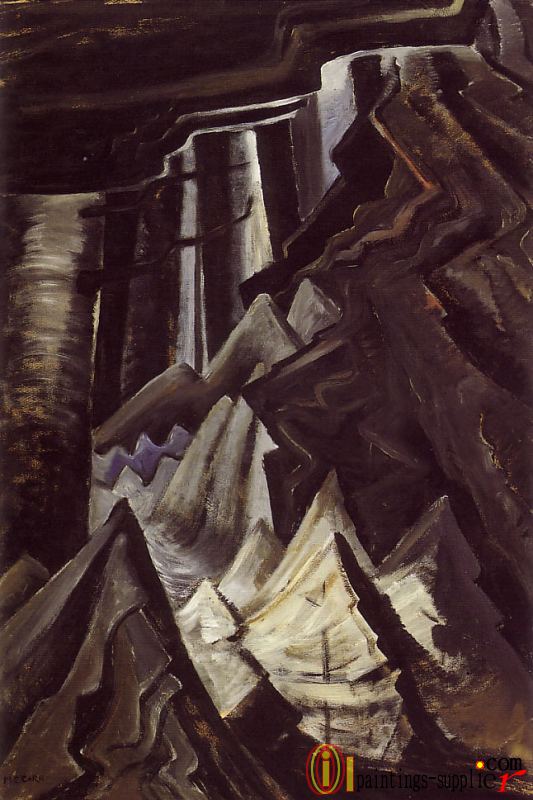 Forest Interior Black and Grey,1930