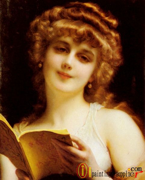 A Blonde Beauty Holding A Book