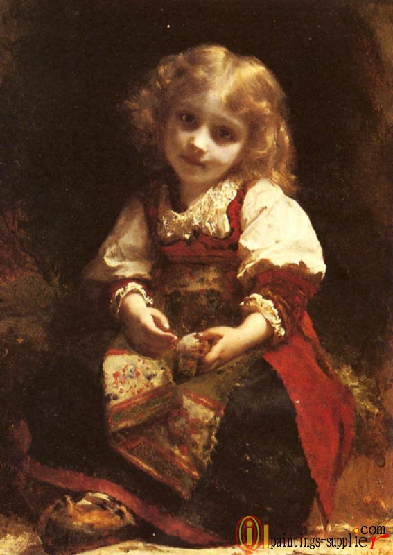 A Little Girl Holding A Bird