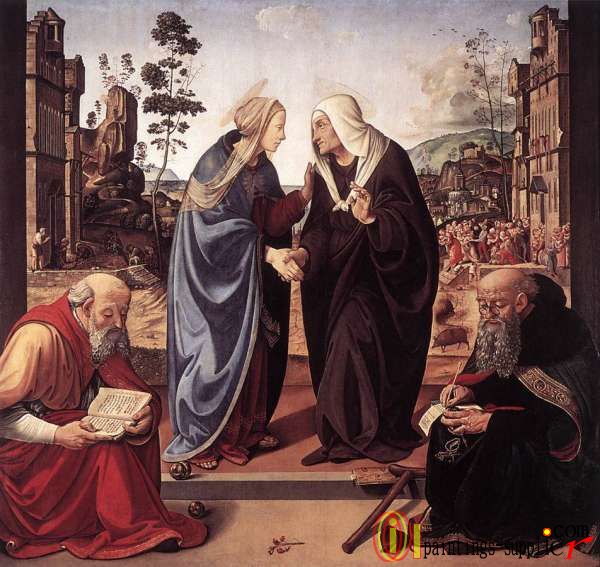 The Visitation with Sts Nicholas and Anthony,1489-1490
