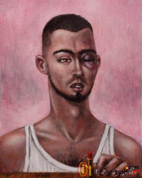 Young man with lipstick, 2010