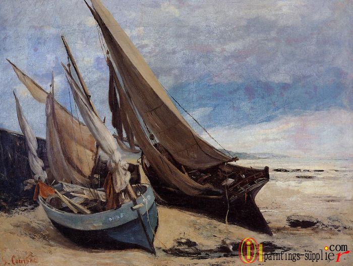 Fishing Boats on the Deauville Beach,1866