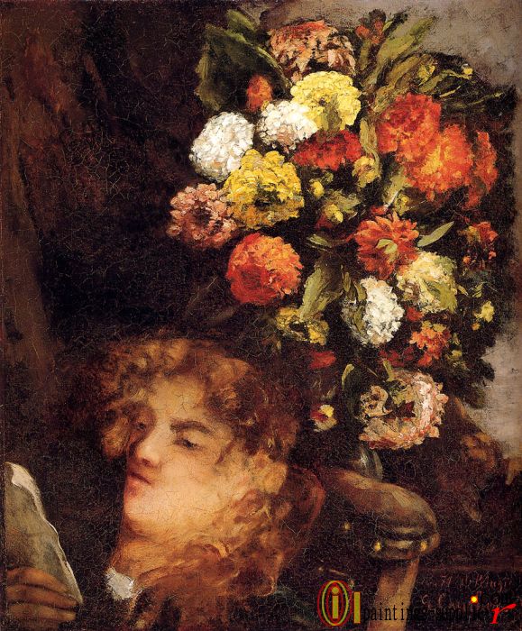 Head Of A Woman With Flowers,1871.