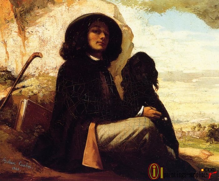 Self Portrait with a Black Dog,1842.