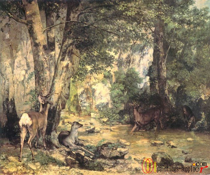 Shelter of the Roe Deer at the Stream of Plaisir-Fontaine, Doubs ,1866