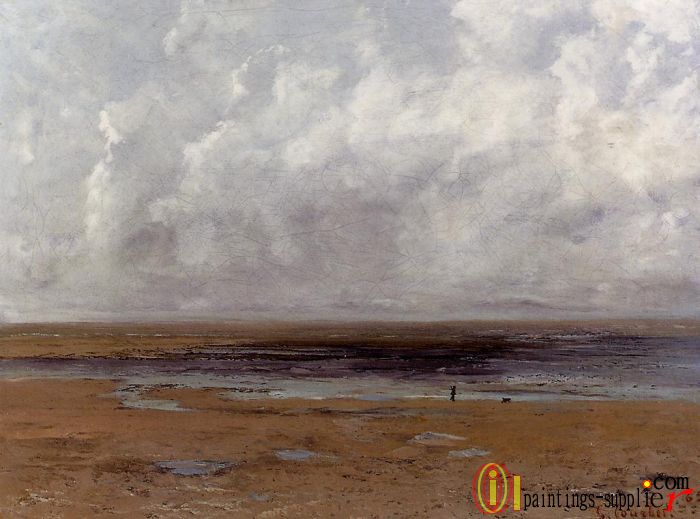 The Beach at Trouville at Low Tide,1865.