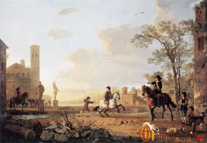 Landscape with Horse Trainers,1658