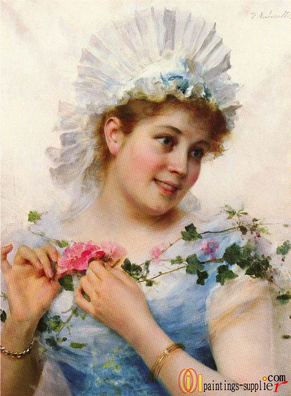 A Young Girl With Roses