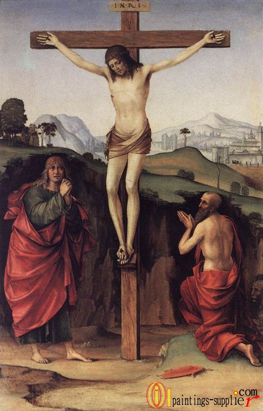 Crucifixion with Sts John and Jerome.