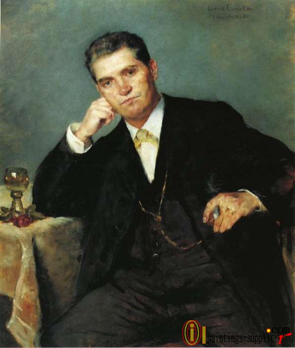 Portrait of Franz Heinrich Corinth with a Glass of Wine,1883.