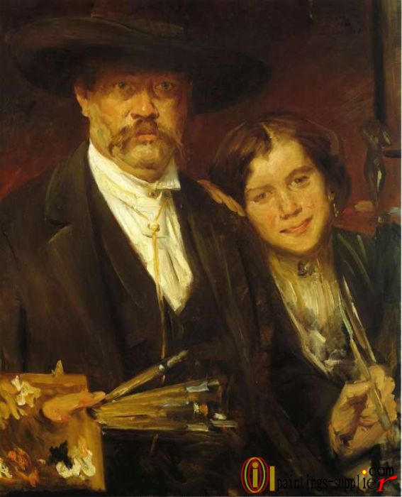 Self Portrait with Model,1887-1888