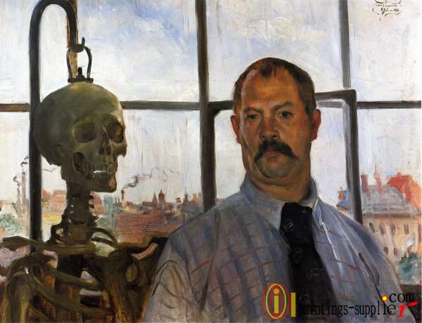 Self Portrait with Skeleton,1896