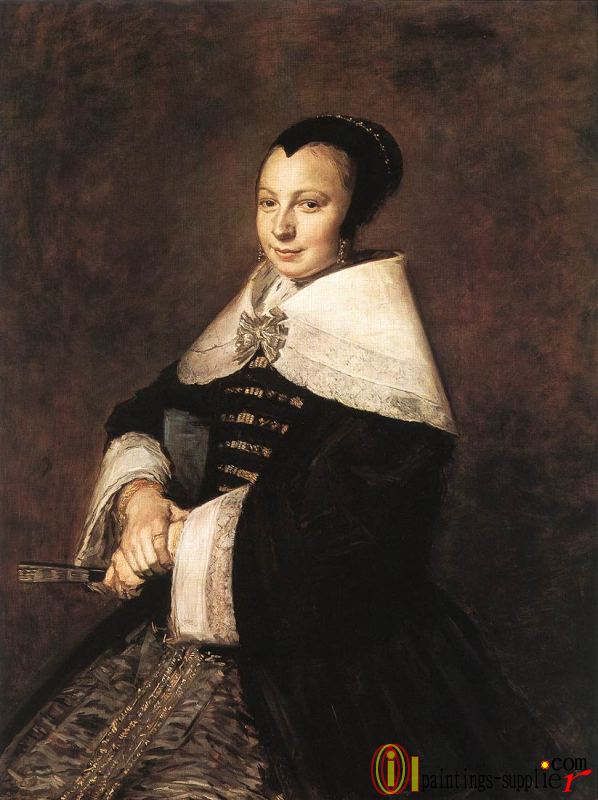 Portrait of a Seated Woman Holding a Fan.