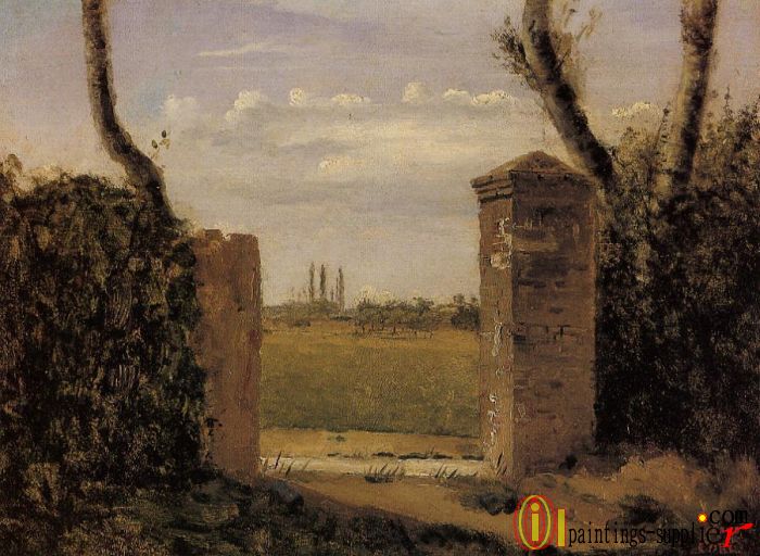 Boid-Guillaumi, near Rouen - A Gate Flanked by Two Posts,1822
