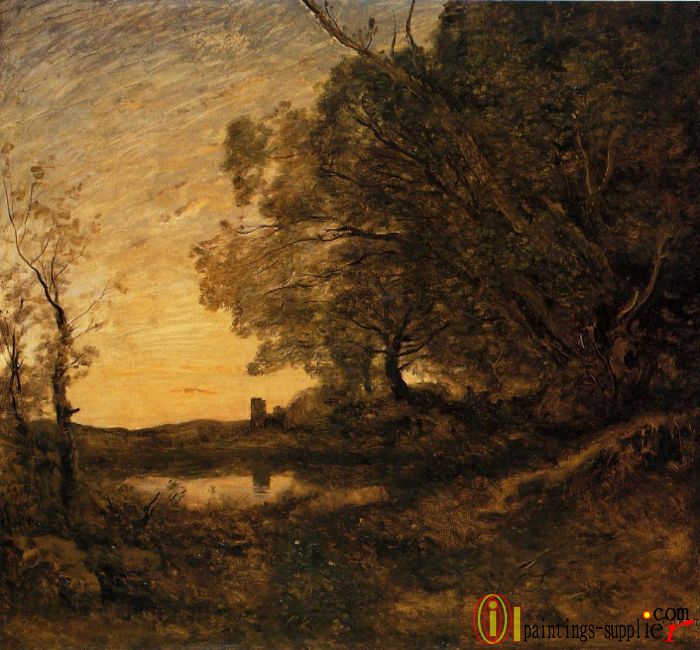 Evening - Distant Tower,1860-65