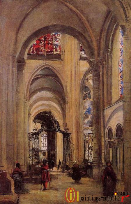 Interior of Sens Cathedral,1874