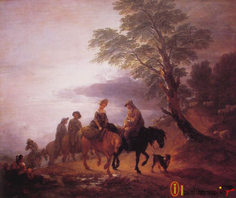 Open Landscape with Mounted Peasants,1773