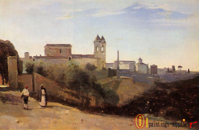 Rome, Monte Pinco, the Trinita dei Monte, View from the Garden of the Academie de France
