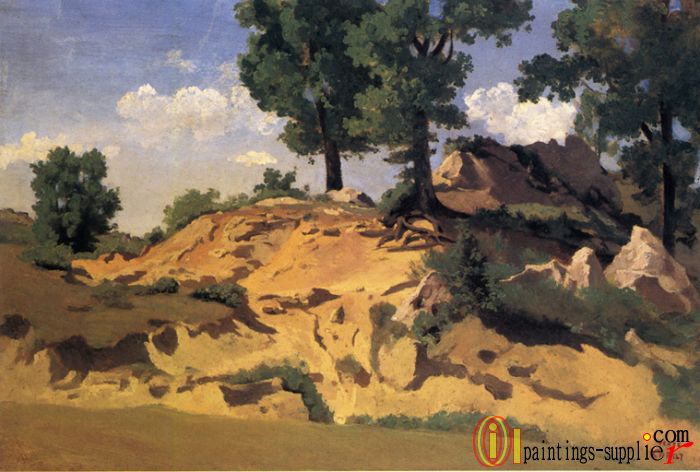 Trees and Rocks at La Serpentara,1827