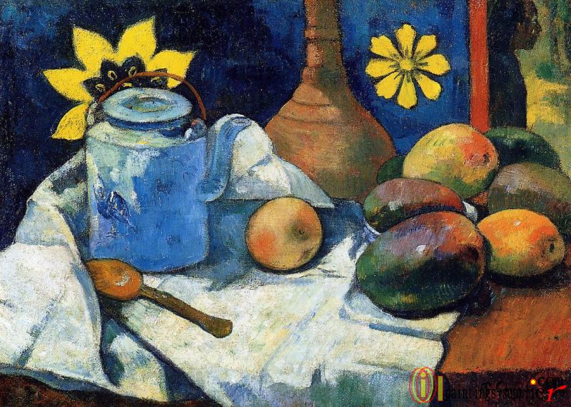 Still Life with Teapot and Fruit.
