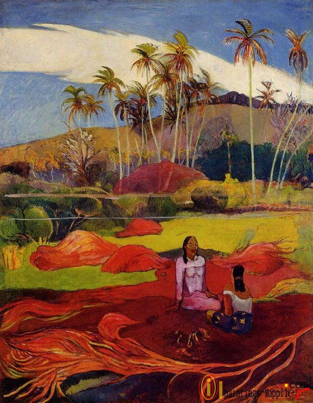 Tahitian Women under the Palms.