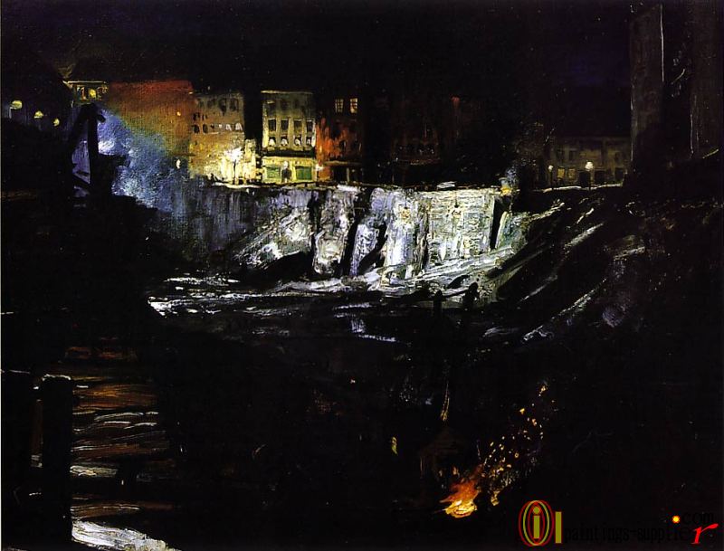 Excavation at Night,1908.