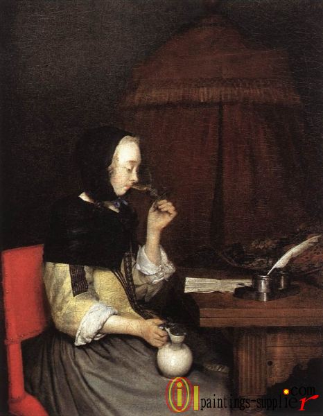 Woman Drinking Wine.