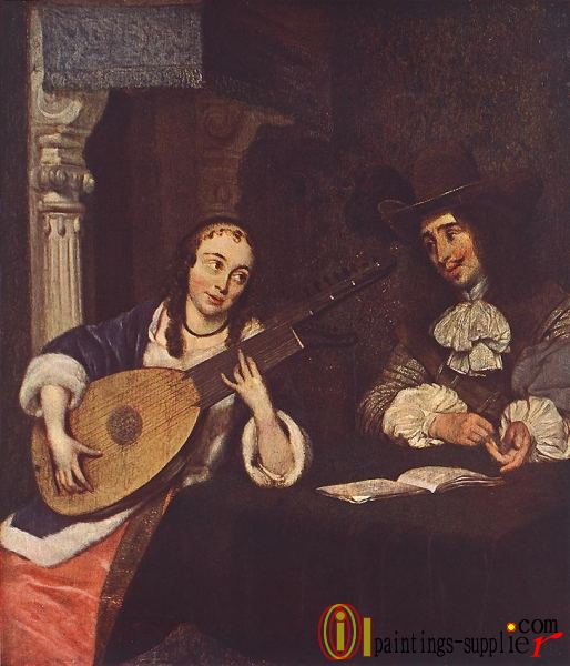 Woman Playing The Lute.