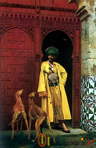 An Arab and his Dogs.