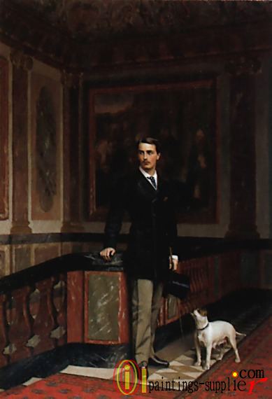 The Duc de La Rochefoucauld-Doudeauville with his Terrier