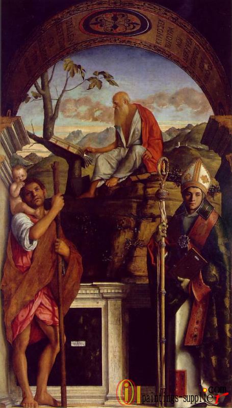 St Jerome with St Christopher and St Louis of Toulouse,1513