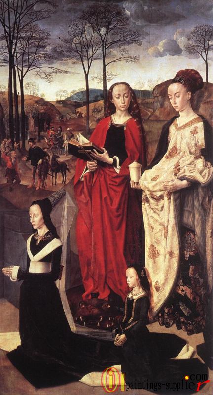 The Portinari Triptych - Sts Margaret and Mary Magdalene wit