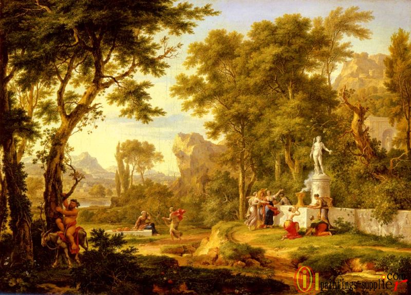 A classical landscape with the Worship of Bacchus