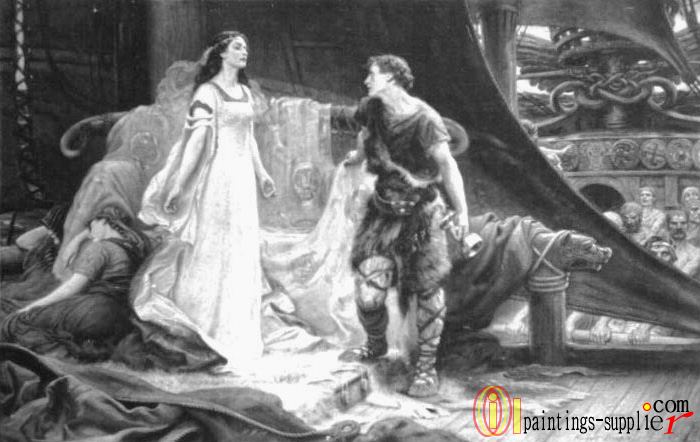 Tristan and Isolde steel engraving