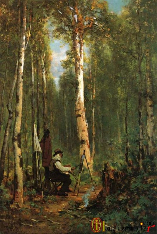 Artist at His Easel in the Woods