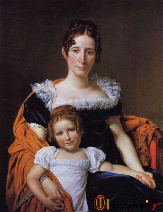 Portrait of the Comtesse Vilain XIIII and her Daughter,1816