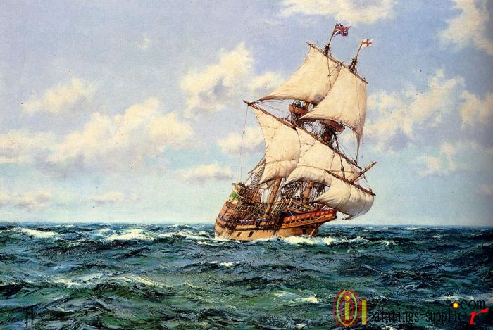 Mayflower II on the Open Seas.