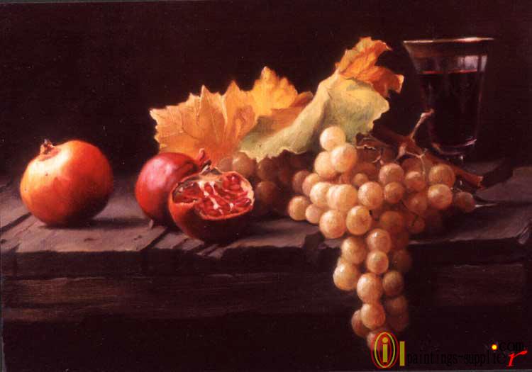 Still Life with Grapes and Pomegranates