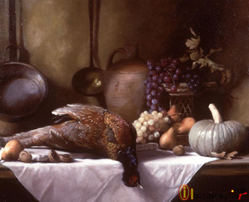 Still Life with Pheasant and a Basket of Fruit