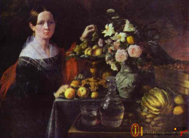 Portrait of an Unknown Woman with Fruit(1838)