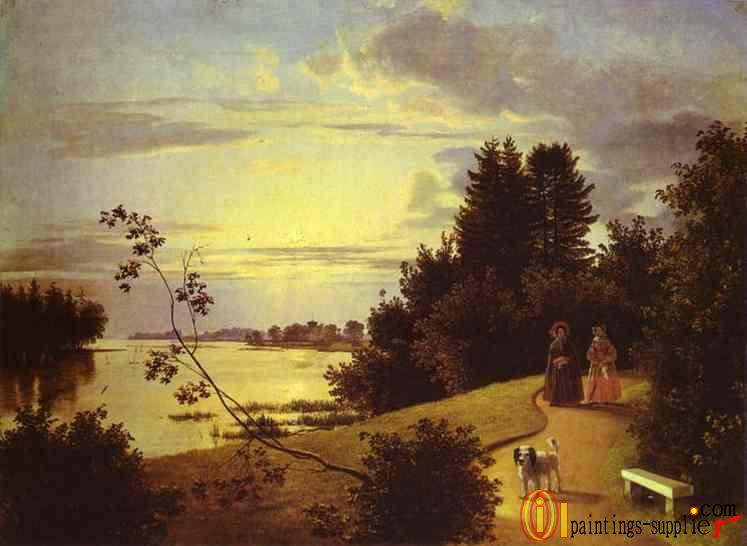 View on Yelagin Island in St. Petersburg(1839).