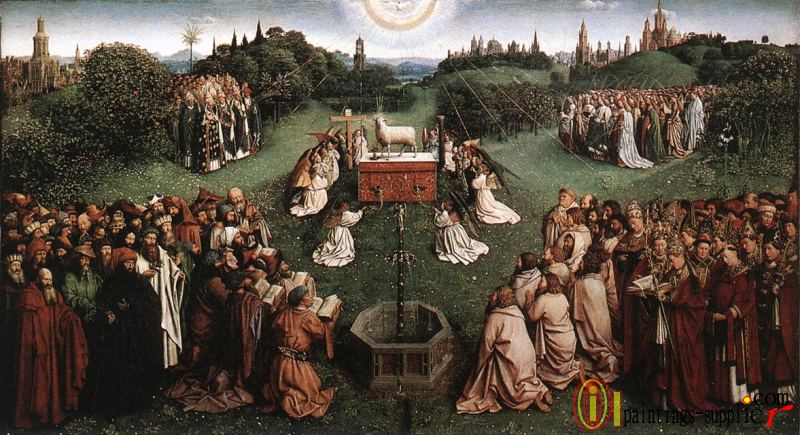 The Ghent Altarpiece - Adoration of the Lamb.