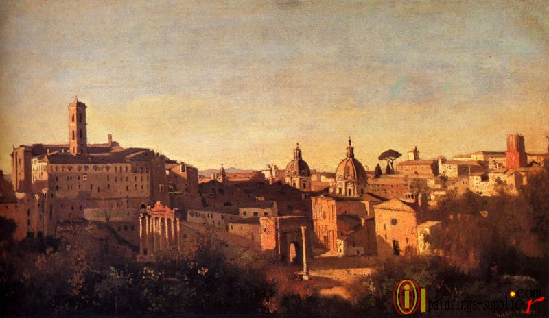 Jean Baptiste Camille Forum Viewed From The Farnese Gardens.