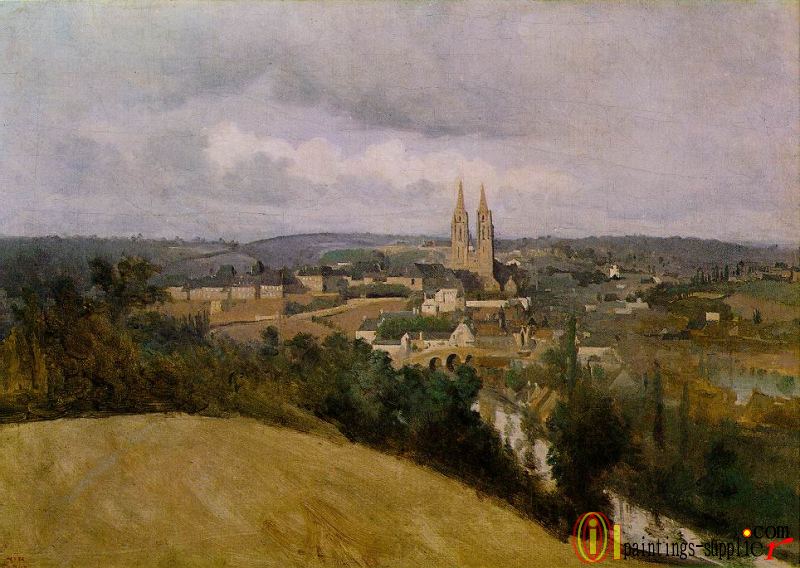 View of Saint Lo with the River Vire in the Foreground,1850-55.