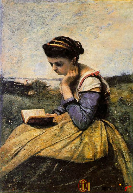 Woman Reading in a Landscape,1869.
