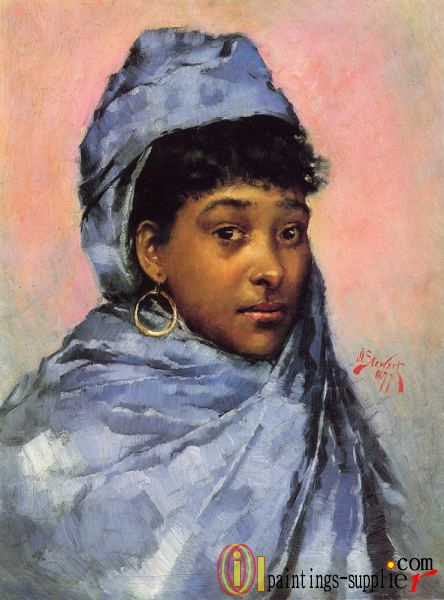 Young Woman In Blue.