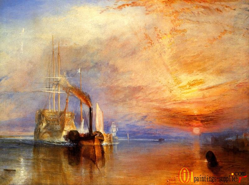 The fighting -Temeraire- tugged to her last Berth to be broken up