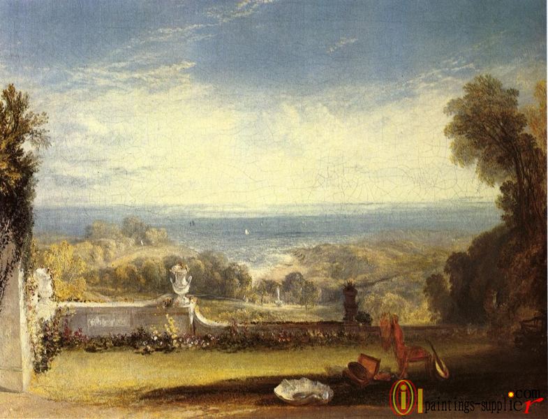 View from the Terrace of a Villa at Niton Isle of Wight from sketches by a lady.
