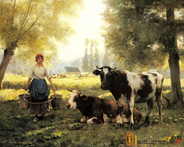 A Milkmaid with her Cows on a Summer Day