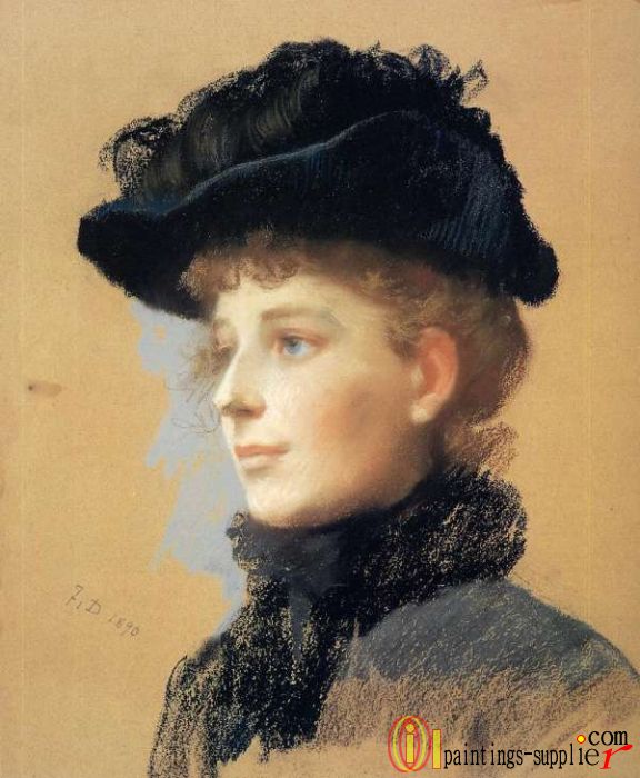 Portrait of a Woman with Black Hat,1890